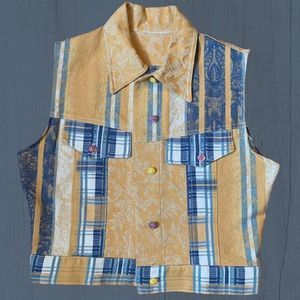 Collared Yellow & Blue Vest